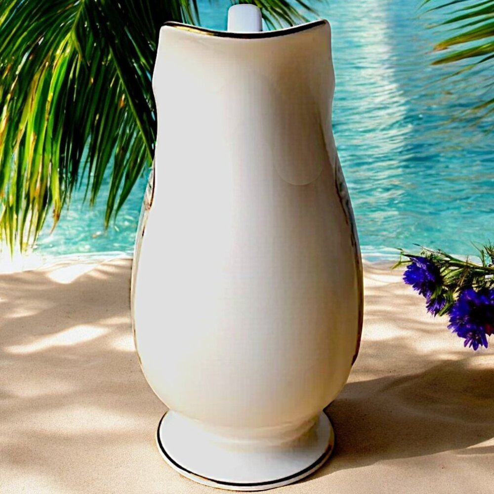 Lenox British Colonial Porcelain Pitcher Creamer Gold Trim Tropical Scene USA - Picture 3 of 11